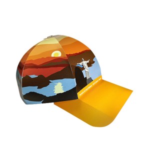 CRIATIVO Boné para Montar  - Nascer do Dia no Cristo Boné impresso em Cartão Couchê 300g, Tamanho único. Com ajuste para cabeça. Impressão UV a 4/4 cores. com Laminação, Corte Especial. *NECESITA DE MONTAGEM! Vai desmontado dentro de um envelope com Manual de Montagem.