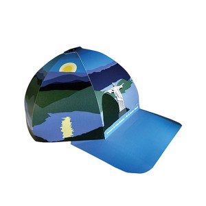 CRIATIVO Boné para Montar - Noite no Cristo Boné impresso em Cartão Couchê 300g, Tamanho único. Com ajuste para cabeça. Impressão UV a 4/4 cores. com Laminação, Corte Especial, *NECESITA DE MONTAGEM! Vai desmontado dentro de um envelope com Manual de Montagem.