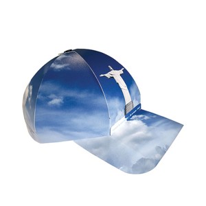Criativo Boné para Montar - Cristo nas Nuvens Boné impresso em Cartão Couchê 300g, Tamanho único. Com ajuste para cabeça. Impressão UV a 4/4 cores. com Laminação, Corte Especial, *NECESITA DE MONTAGEM! Vai desmontado dentro de um envelope com Manual de Montagem.