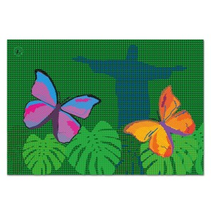 Lindo Jogo Americano - Borboletas Impresso em Tecido Canvas 100% algodão 31x45cm. Impressão UV a 4/0 cores.   As Borboletas enfeitam a Mata Atlântica! Original presente para qualquer momento.