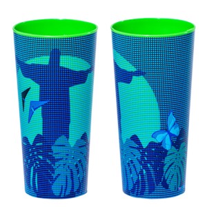CRIATIVO Copo Eco - Asa Delta Impressão UV, Copo Eco em PP com 510ml (16cm altura). Embalagem individual em caixa de papelão Kraft. Impressão UV a 4/0 cores.  com Verniz UV Embalagem individual em caixa de papelão Kraft.